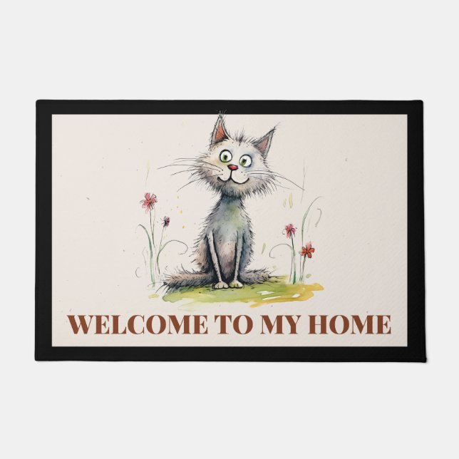 Cat Welcome Door Mat (Front)