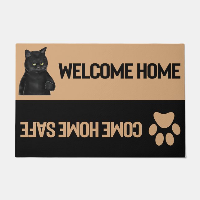 Cat Welcome Doormat, Cool Animals Doormat (Front)
