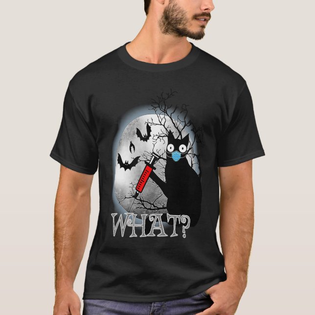 Cat What Assassin Murderous Cat & Syringe Hallowee T-Shirt (Front)