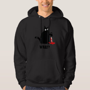 Cat What  Black Ca , Murderous Cat With Knife Hoodie