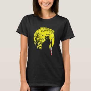 Cat What Black Cat Murderous Cat With Knife T-Shirt