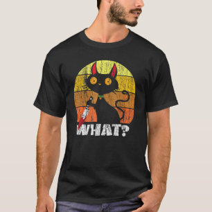 Cat What Black Cat Murderous Cat With Knife T-Shirt