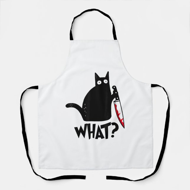 Cat What_ Funny Black Cat  Apron (Front)