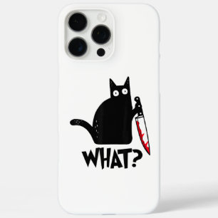 Cat What_ Funny Black Cat iPhone 16 Pro Max Case
