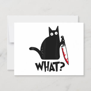 Cat What_ Funny Black Cat Magnetic Invitation