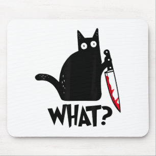 Cat What_ Funny Black Cat  Mouse Mat