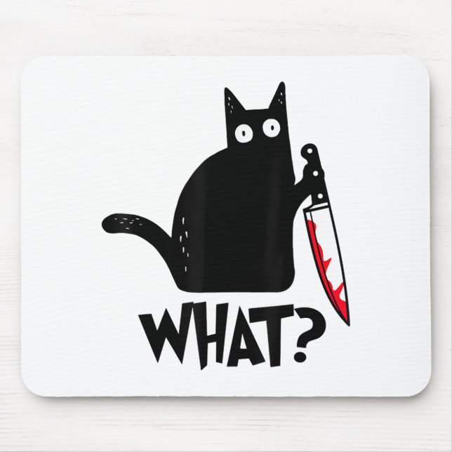 Cat What_ Funny Black Cat  Mouse Mat (Front)