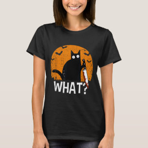 Cat What_ Funny Black Cat Murderous Cat With Knife T-Shirt