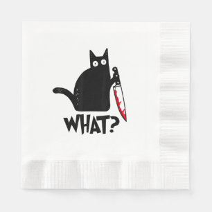 Cat What_ Funny Black Cat Napkin