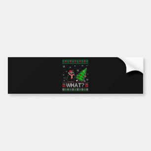 Cat What Funny Black Cat Pushing Christmas Tree Bumper Sticker