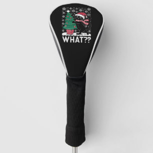 Cat What Funny Black Cat Pushing Christmas Tree Golf Head Cover