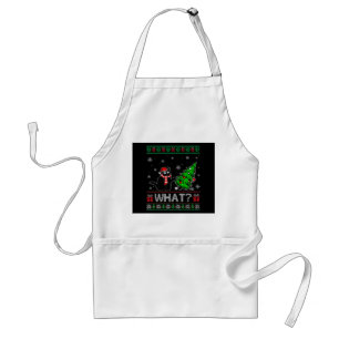 Cat What Funny Black Cat Pushing Christmas Tree Standard Apron