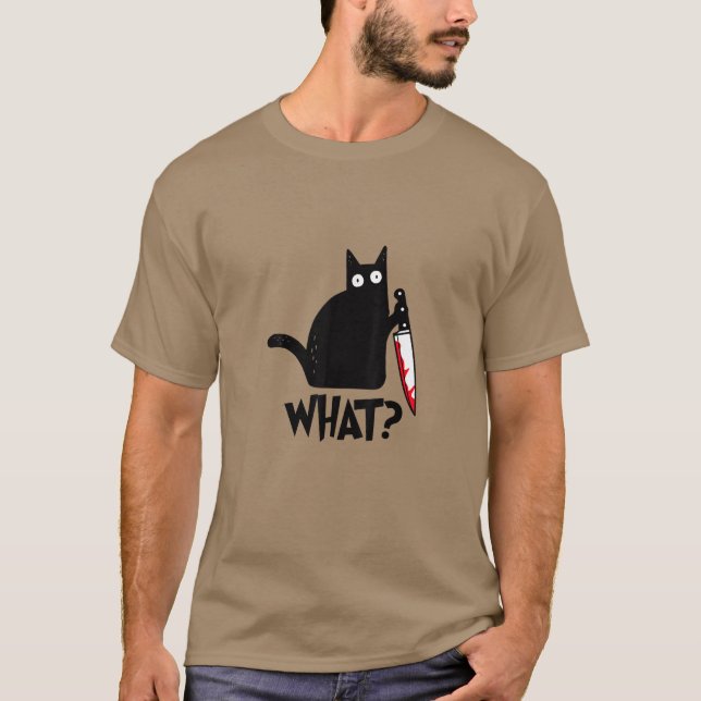 Cat What Funny Black Cat Shirt Murderous Cat With  (Front)