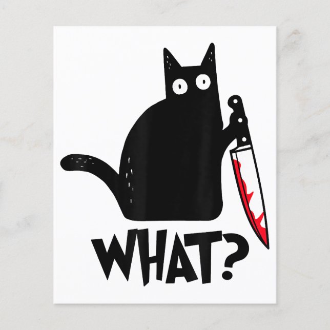 Cat What Funny Black Cat Shirt Murderous Cat With  (Front)