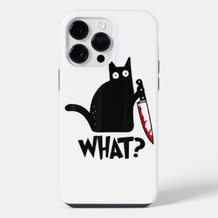 Cat What Funny Black Cat Shirt Murderous Cat With  iPhone 14 Pro Max Case