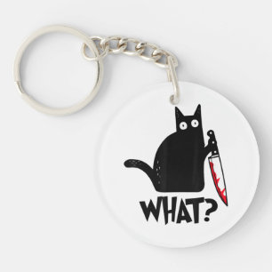 Cat What Funny Black Cat Shirt Murderous Cat With Key Ring