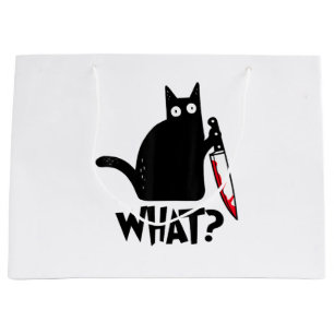 Cat What Funny Black Cat Shirt Murderous Cat With Large Gift Bag