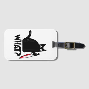 Cat What Funny Black Cat Shirt Murderous Cat With Luggage Tag