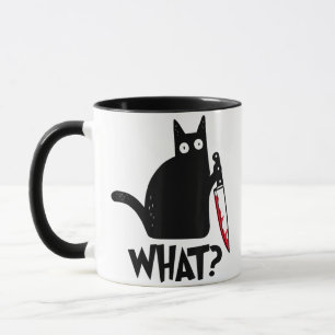 Cat What Funny Black Cat Shirt Murderous Cat With  Mug