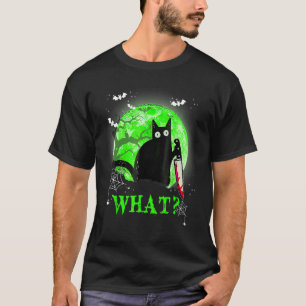 Cat What Funny Black Cat Shirt, Murderous Cat With T-Shirt