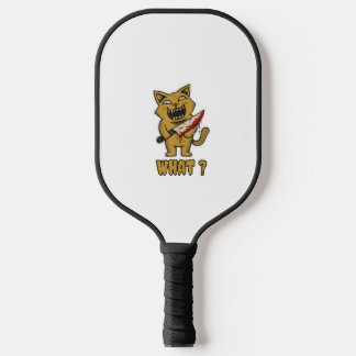 Cat what _ Funny creepy cat With Knife  Pickleball Paddle