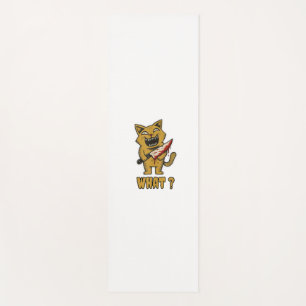 Cat what _ Funny creepy cat With Knife Yoga Mat