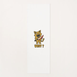 Cat what _ Funny creepy cat With Knife  Yoga Mat
