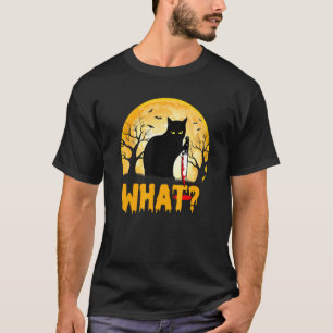 Cat What Funny Murderous Black Cat With Knife Hall T-Shirt