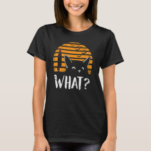 Cat What Halloween Murderous Cat With Knife Costum T-Shirt