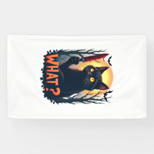 Cat What Murderous Black Cat With Knife Costume Ha Banner