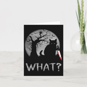 Cat What Murderous Black Cat With Knife Costume Ha Card