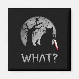 Cat What Murderous Black Cat With Knife Costume Ha Magnet