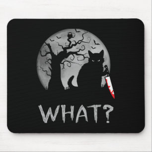 Cat What Murderous Black Cat With Knife Costume Ha Mouse Mat