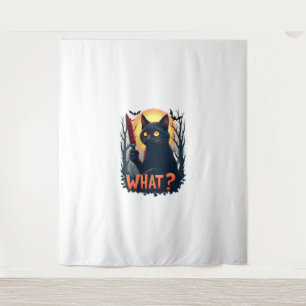 Cat What Murderous Black Cat With Knife Costume Ha Tapestry