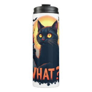 Cat What Murderous Black Cat With Knife Costume Ha Thermal Tumbler