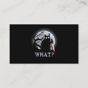 Cat What Murderous Black Cat With Knife Halloween Business Card