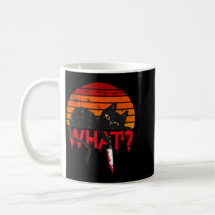 Cat What_ Murderous Black Cat With Knife Halloween Coffee Mug