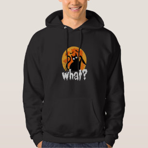 CAT WHAT Murderous Black Cat with Knife Halloween  Hoodie