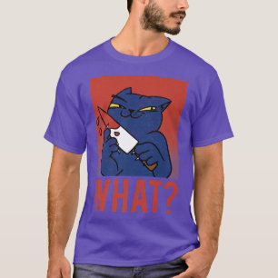Cat What Murderous Black Cat With Knife Halloween T-Shirt