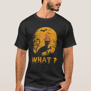 Cat What Murderous Black Cat With Knife Halloween T-Shirt