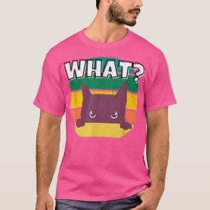 Cat What Retro Sunset Funny Cute Best Cat Dad Mome T-Shirt