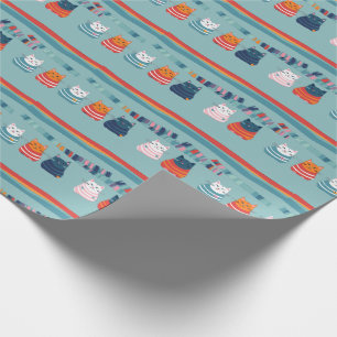 Cat Whimsical Cute pattern Wrapping Paper