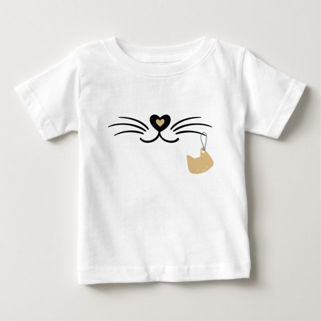 Cat whiskers baby T-Shirt (Front)