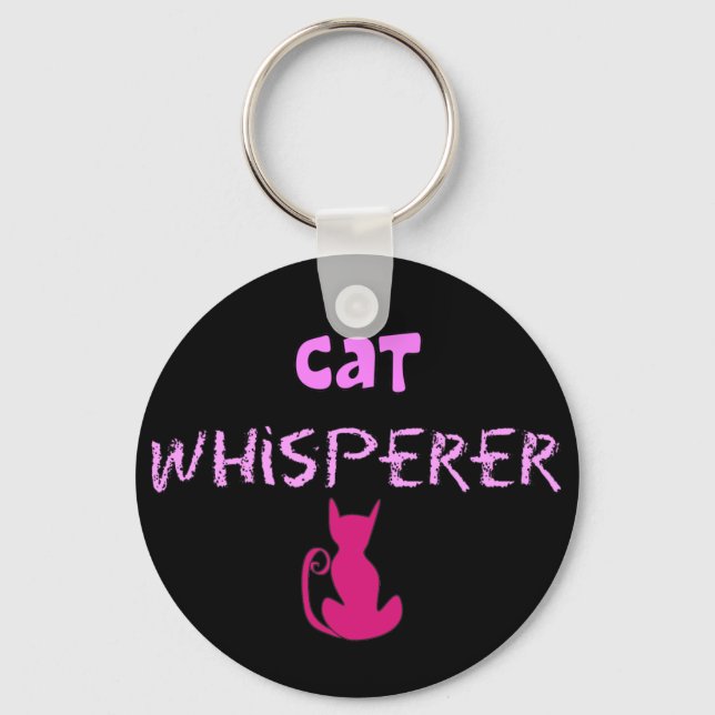 "Cat Whisperer" Cat Lover Gifts Key Ring (Front)