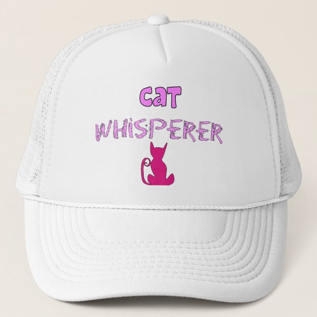 "Cat Whisperer" Cat Lover Gifts Trucker Hat (Front)