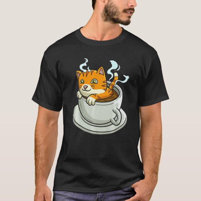 Cat Whisperer Drinking Coffee Caffeine Drinker  1 T-Shirt (Front)