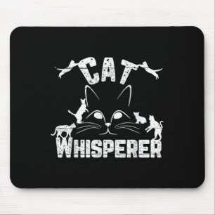 Cat Whisperer Funny Cat Lover Kitty Face Distresse Mouse Mat