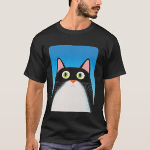 Cat White and Black T-Shirt