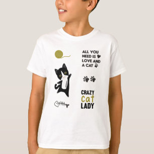 Cat White Cats Pink Sayings Sticker Pack Paws T-Shirt