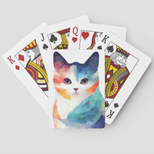 Cat Wild Nature Animal Color Art Painting Playing Cards